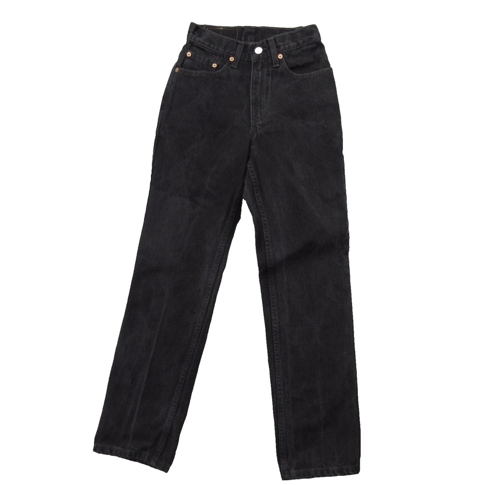 Levis 512 Jeans Womens 1 Slim Fit Straight Leg Black High Rise Denim Y2K VTG